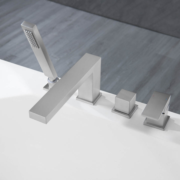 Quadra Deck-Mounted Roman Tub Faucet with Hand Shower