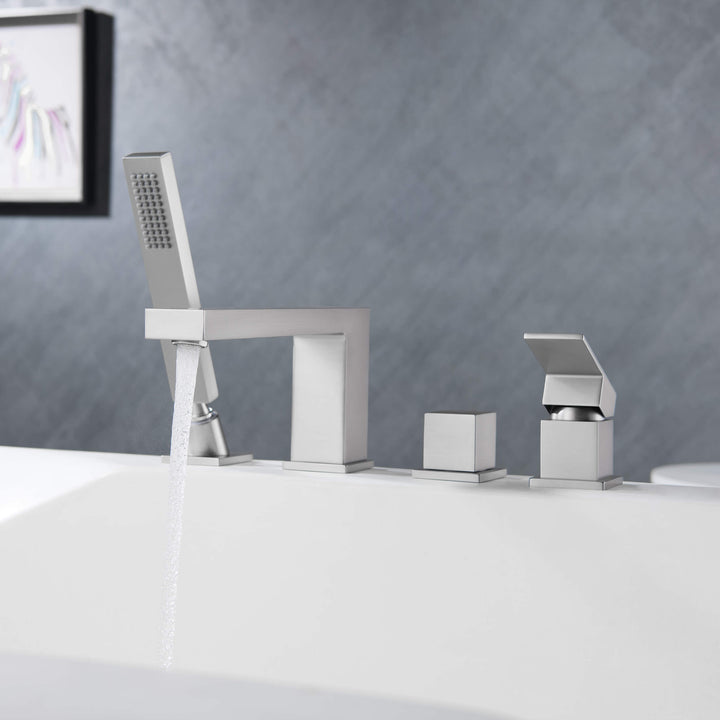 Quadra Deck-Mounted Roman Tub Faucet with Hand Shower