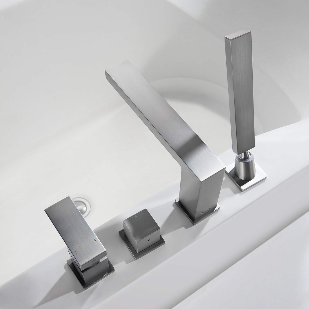 Quadra Deck-Mounted Roman Tub Faucet with Hand Shower