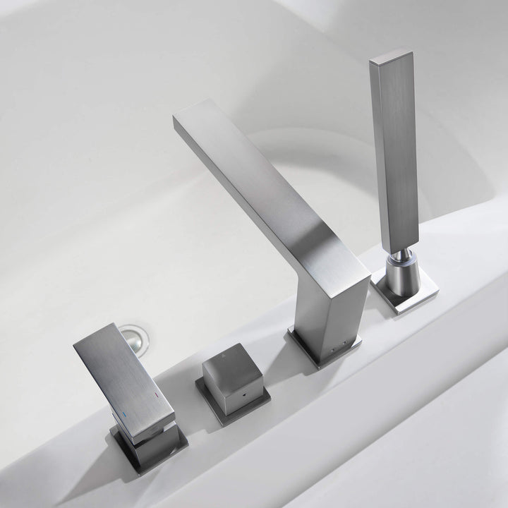 Quadra Deck-Mounted Roman Tub Faucet with Hand Shower