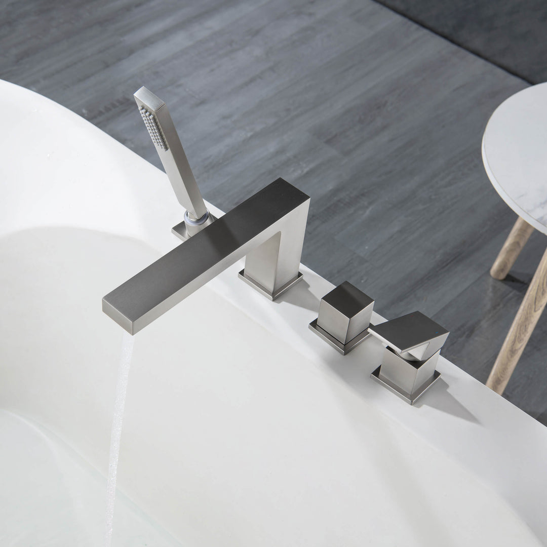 Quadra Deck-Mounted Roman Tub Faucet with Hand Shower