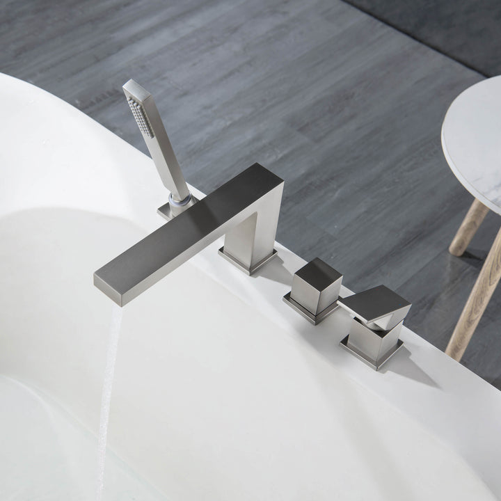 Quadra Deck-Mounted Roman Tub Faucet with Hand Shower