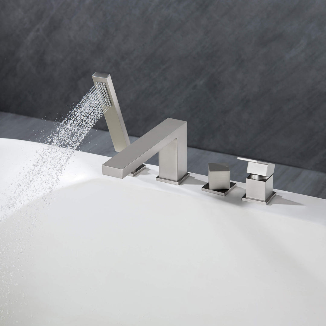 Quadra Deck-Mounted Roman Tub Faucet with Hand Shower