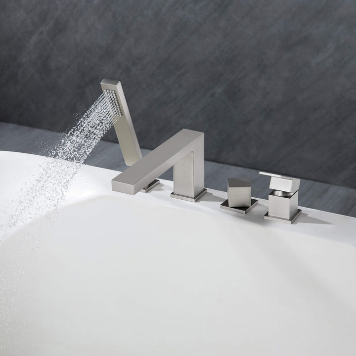 Quadra Deck-Mounted Roman Tub Faucet with Hand Shower