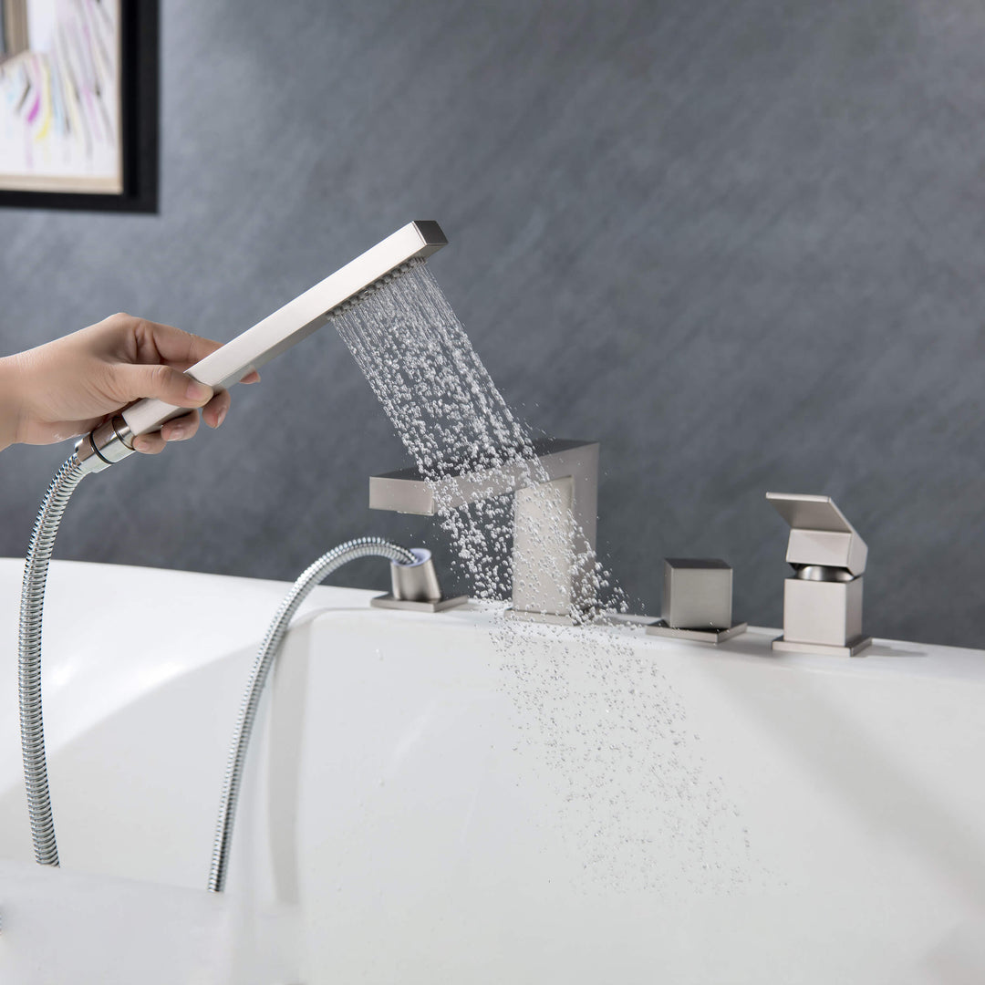 Quadra Deck-Mounted Roman Tub Faucet with Hand Shower