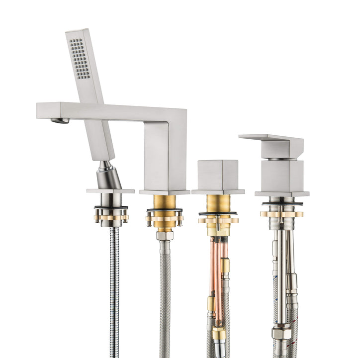 Quadra Deck-Mounted Roman Tub Faucet with Hand Shower