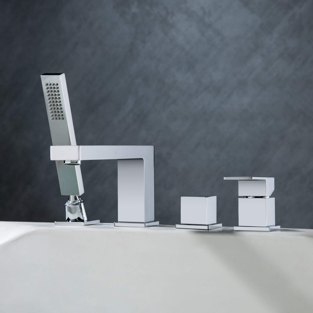Quadra Deck-Mounted Roman Tub Faucet with Hand Shower