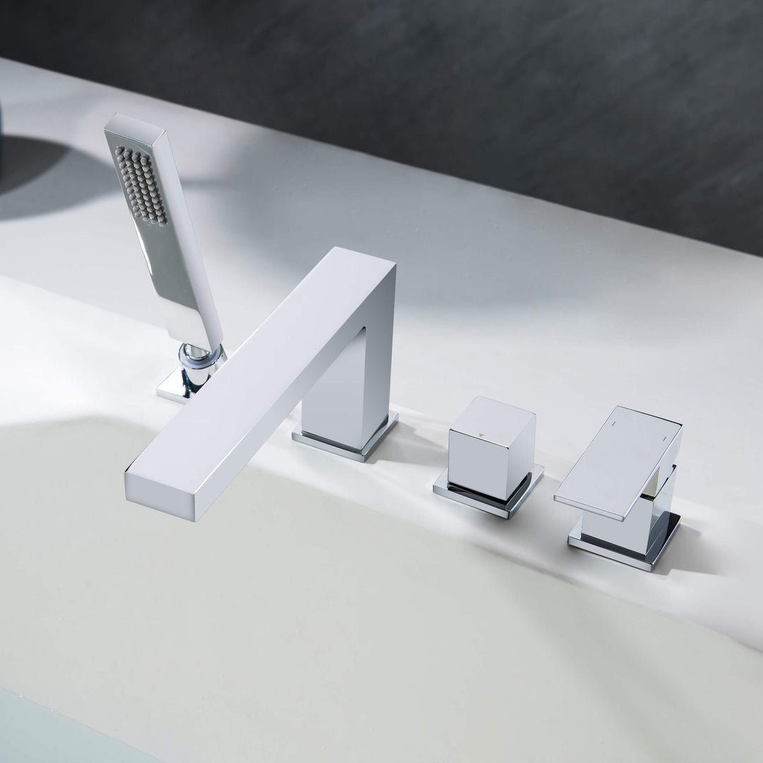 Quadra Deck-Mounted Roman Tub Faucet with Hand Shower