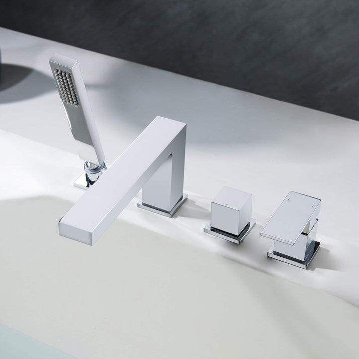 Quadra Deck-Mounted Roman Tub Faucet with Hand Shower