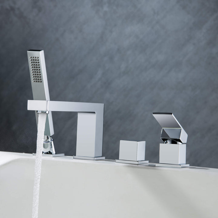 Quadra Deck-Mounted Roman Tub Faucet with Hand Shower