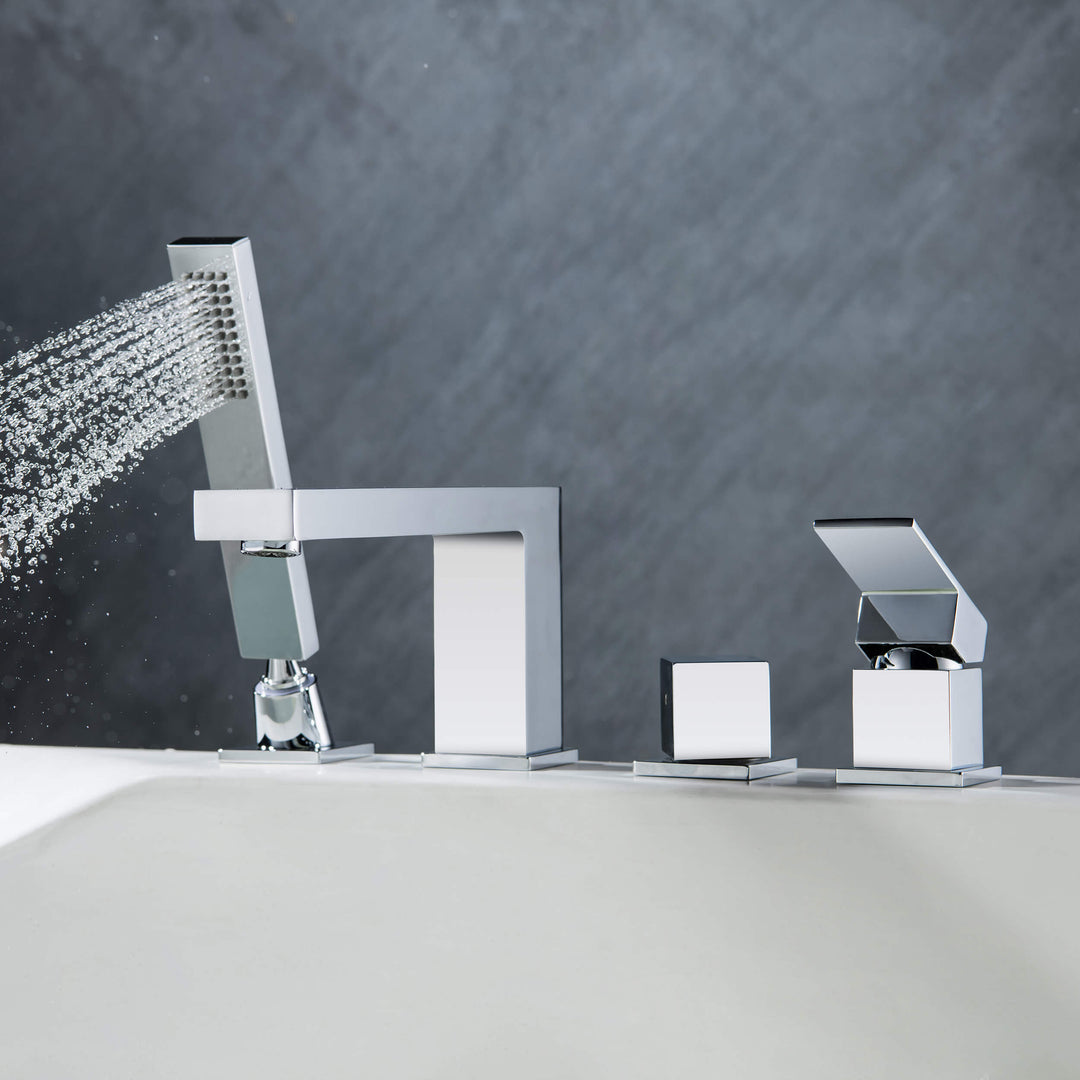 Quadra Deck-Mounted Roman Tub Faucet with Hand Shower