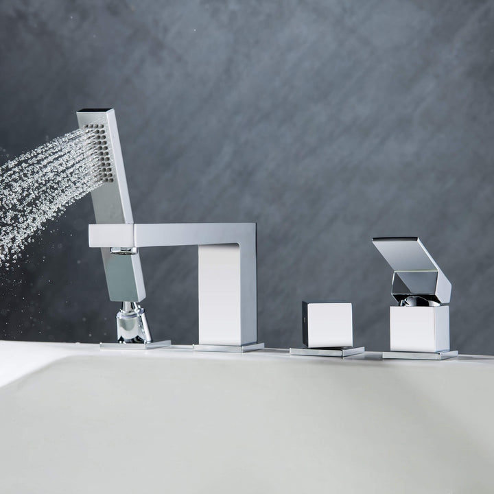 Quadra Deck-Mounted Roman Tub Faucet with Hand Shower