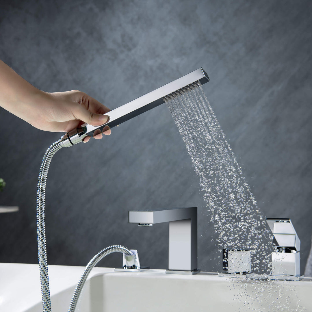 Quadra Deck-Mounted Roman Tub Faucet with Hand Shower
