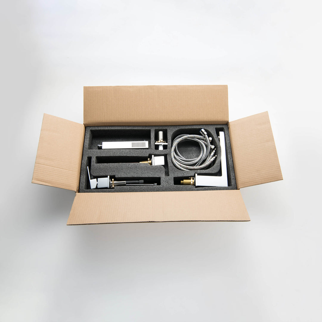 Quadra Deck-Mounted Roman Tub Faucet with Hand Shower