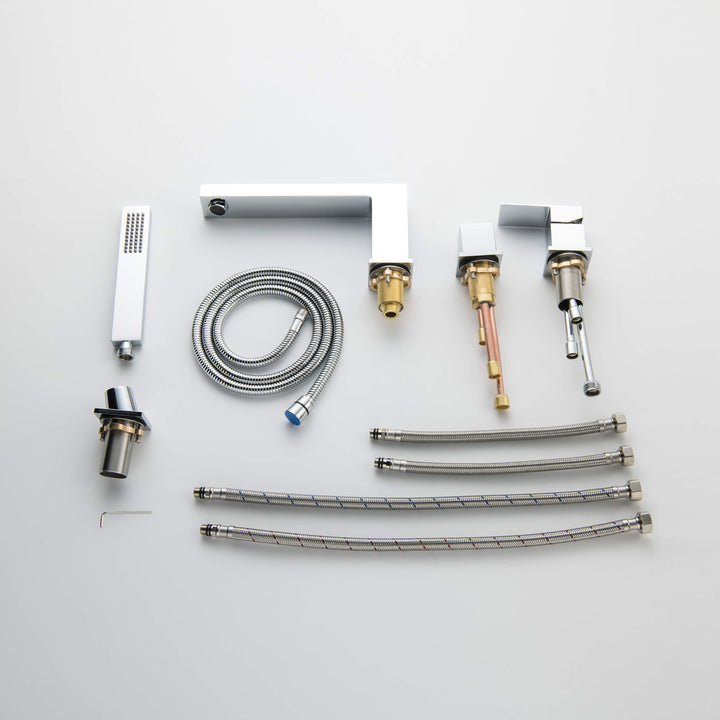 Quadra Deck-Mounted Roman Tub Faucet with Hand Shower