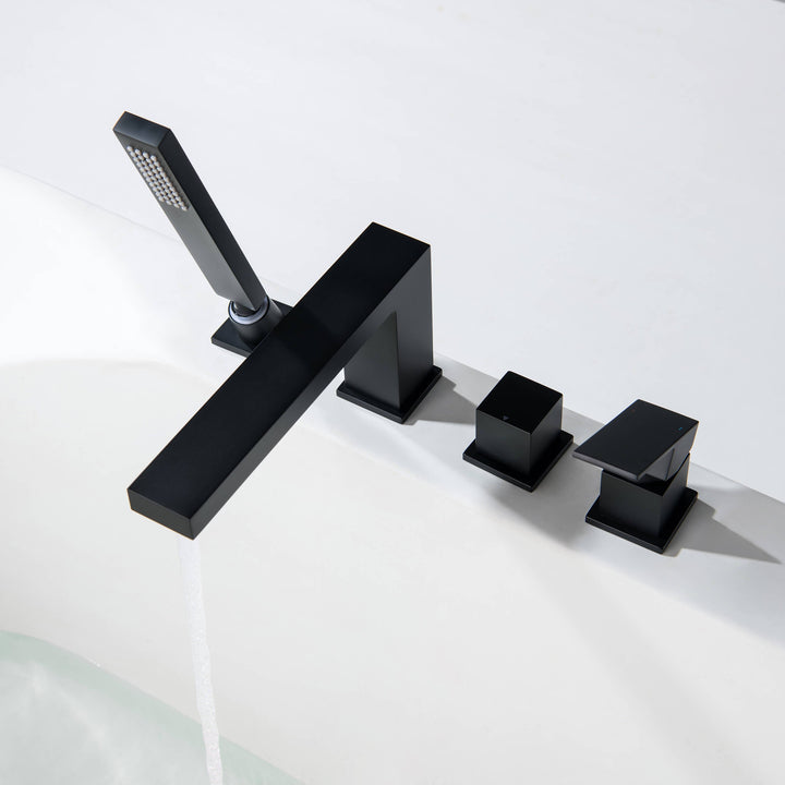 Quadra Deck-Mounted Roman Tub Faucet with Hand Shower