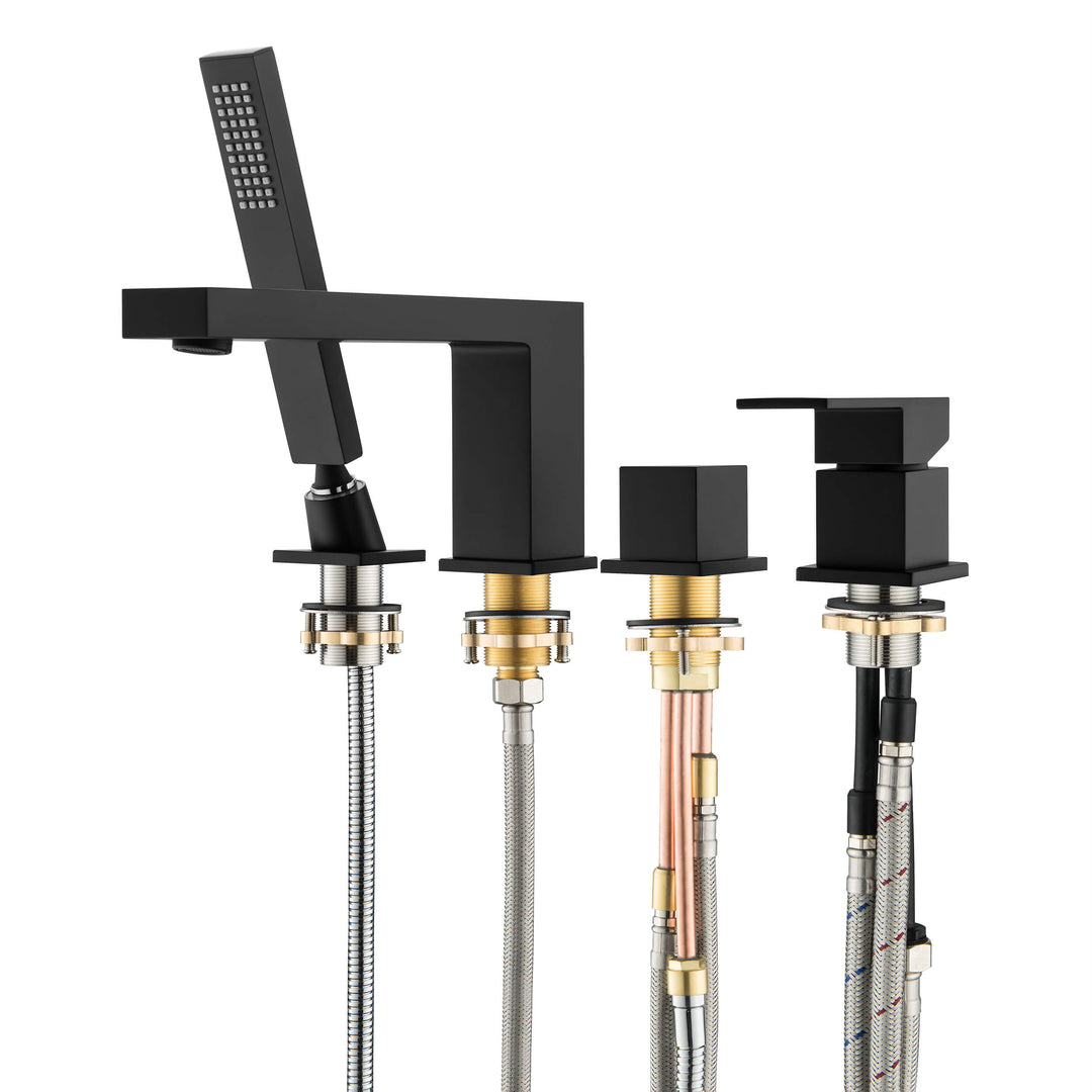 Quadra Deck-Mounted Roman Tub Faucet with Hand Shower