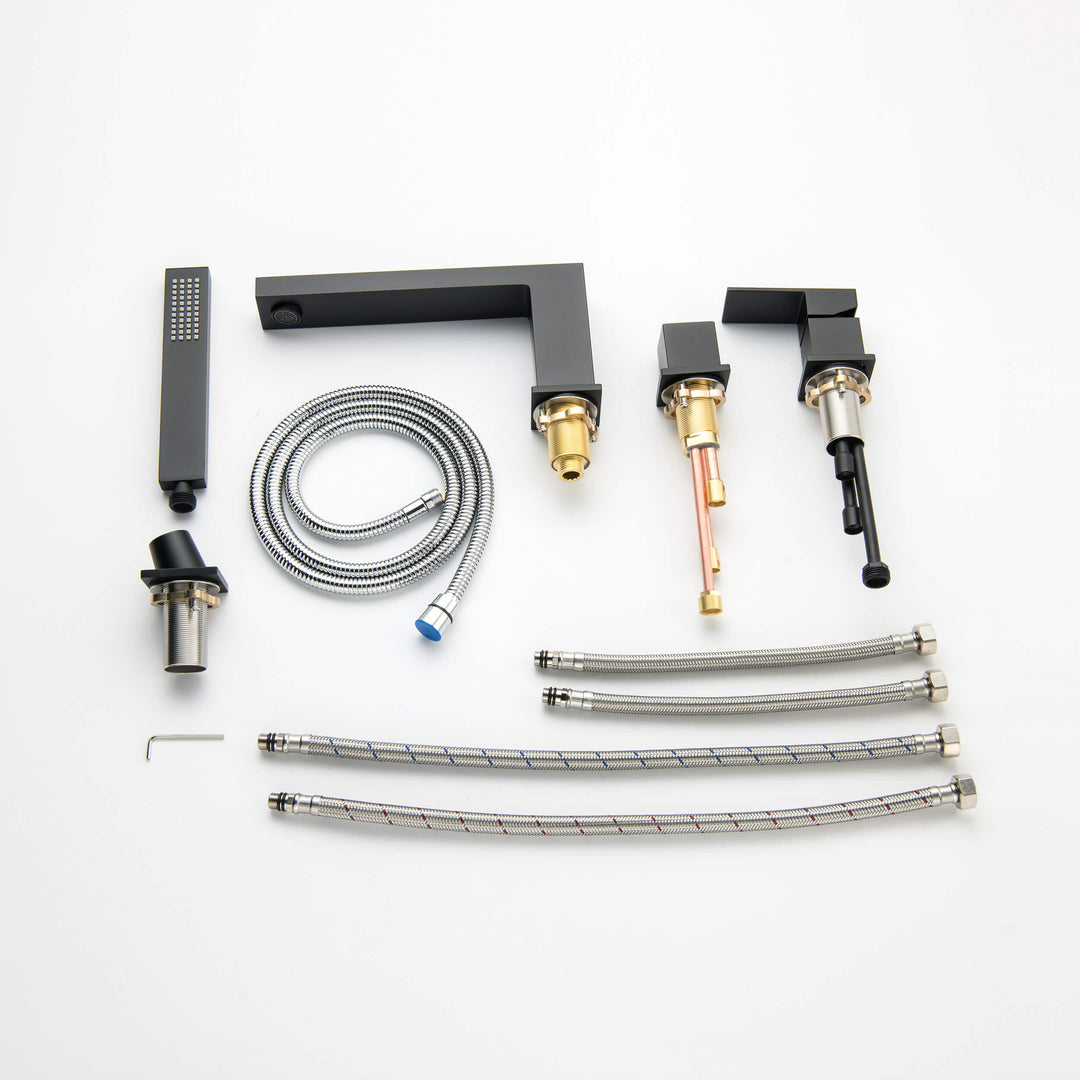 Quadra Deck-Mounted Roman Tub Faucet with Hand Shower