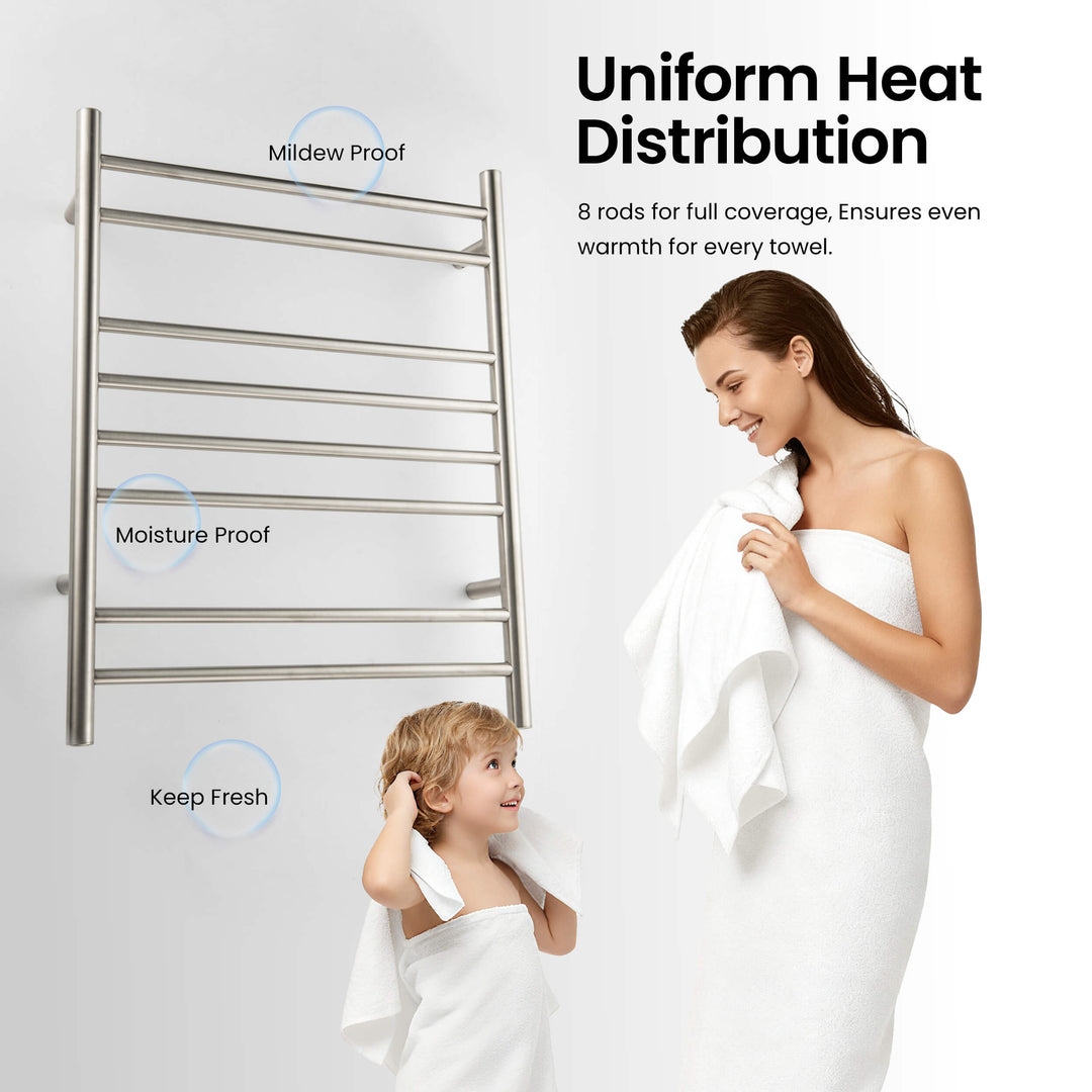 24" x 30-1/4" ETL Hardwired/Plug-In Wall-Mounted Stainless Steel Towel Warmer