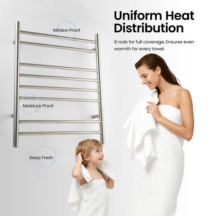 24" x 30-1/4" ETL Hardwired/Plug-In Wall-Mounted Stainless Steel Towel Warmer