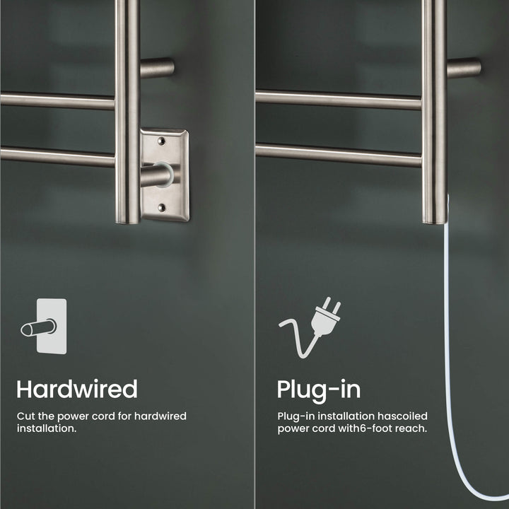 24" x 30-1/4" ETL Hardwired/Plug-In Wall-Mounted Stainless Steel Towel Warmer