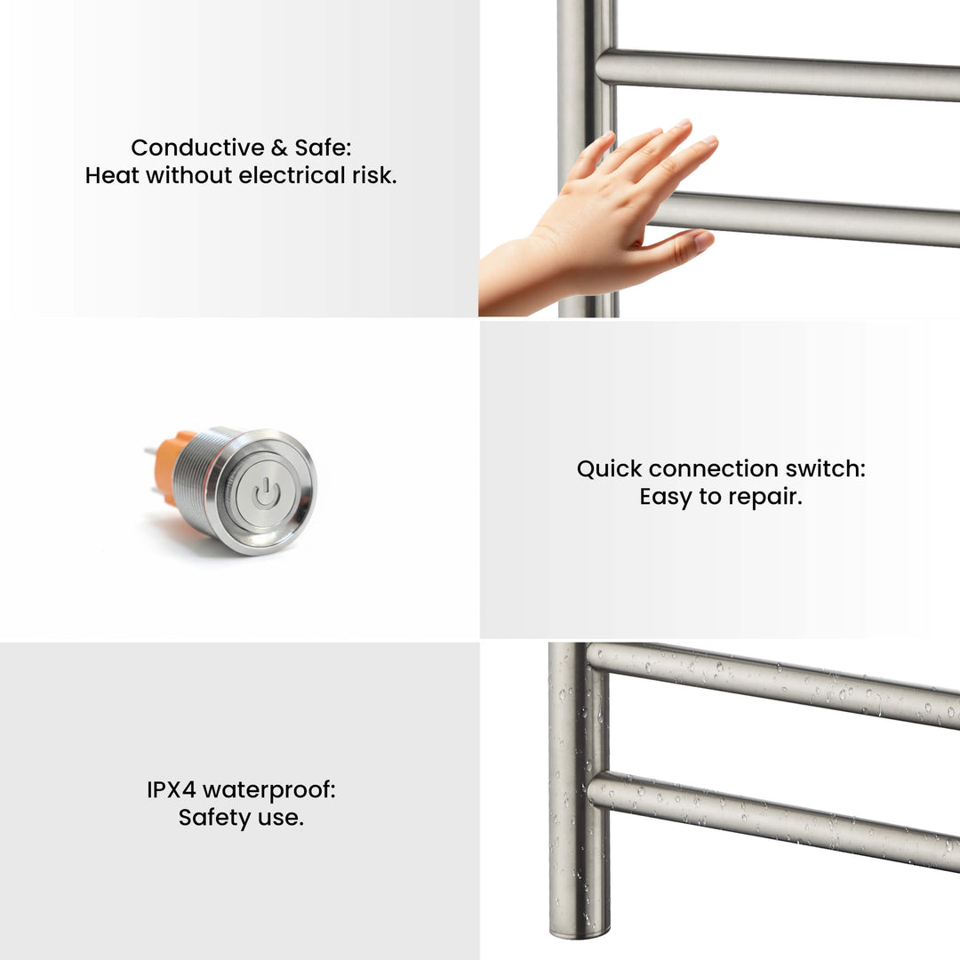 24" x 30-1/4" ETL Hardwired/Plug-In Wall-Mounted Stainless Steel Towel Warmer