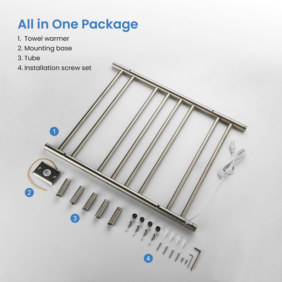 24" x 30-1/4" ETL Hardwired/Plug-In Wall-Mounted Stainless Steel Towel Warmer