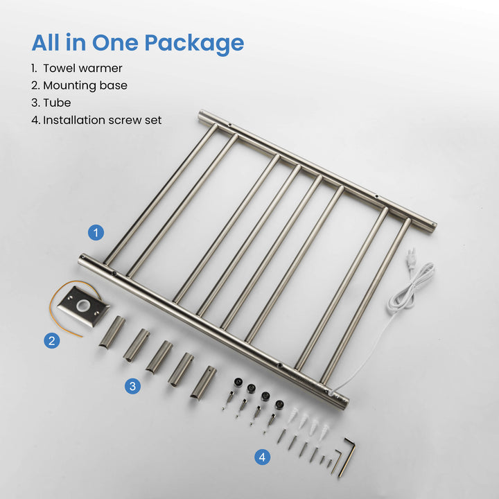 24" x 30-1/4" ETL Hardwired/Plug-In Wall-Mounted Stainless Steel Towel Warmer