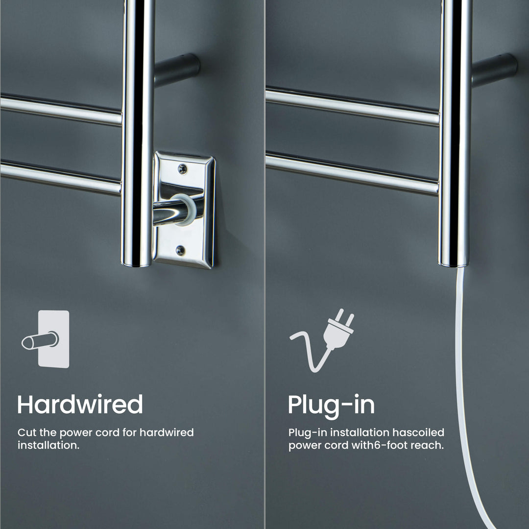 24" x 30-1/4" ETL Hardwired/Plug-In Wall-Mounted Stainless Steel Towel Warmer