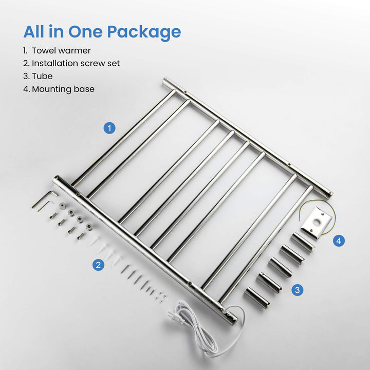 24" x 30-1/4" ETL Hardwired/Plug-In Wall-Mounted Stainless Steel Towel Warmer