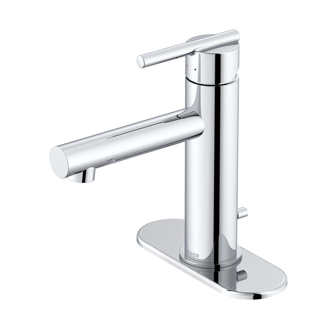 Parma® Single Handle Bathroom Faucet Straight Spout with Metal Pop-Up Drain