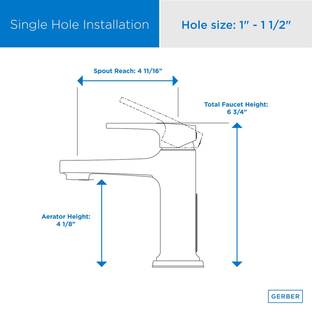Tribune® Single Handle Bathroom Faucet with Metal Touch-Down Drain