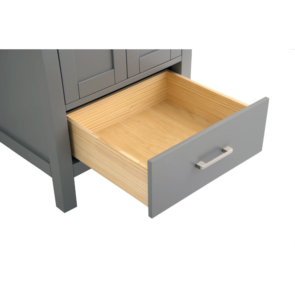 Alya Bath Vanea 24" Single Sink Freestanding Bathroom Vanity in Gray with White Quartz Top