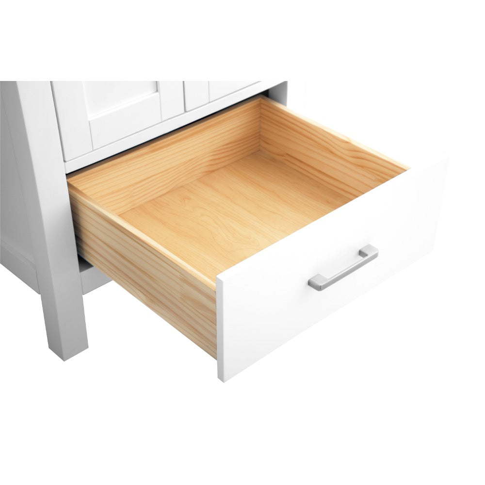 Alya Bath Vanea 24" Single Sink Bathroom Vanity in White with White Quartz Top