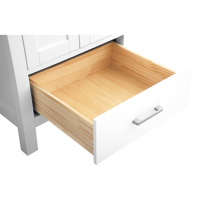 Alya Bath Vanea 24" Single Sink Bathroom Vanity in White with White Quartz Top