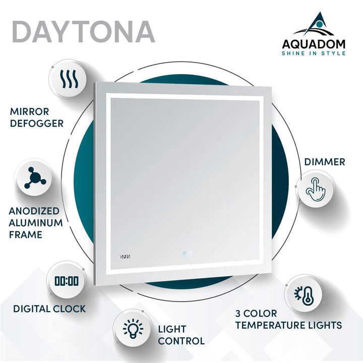 Daytona 48" x 36" LED Bathroom Mirror, Anti-Fog