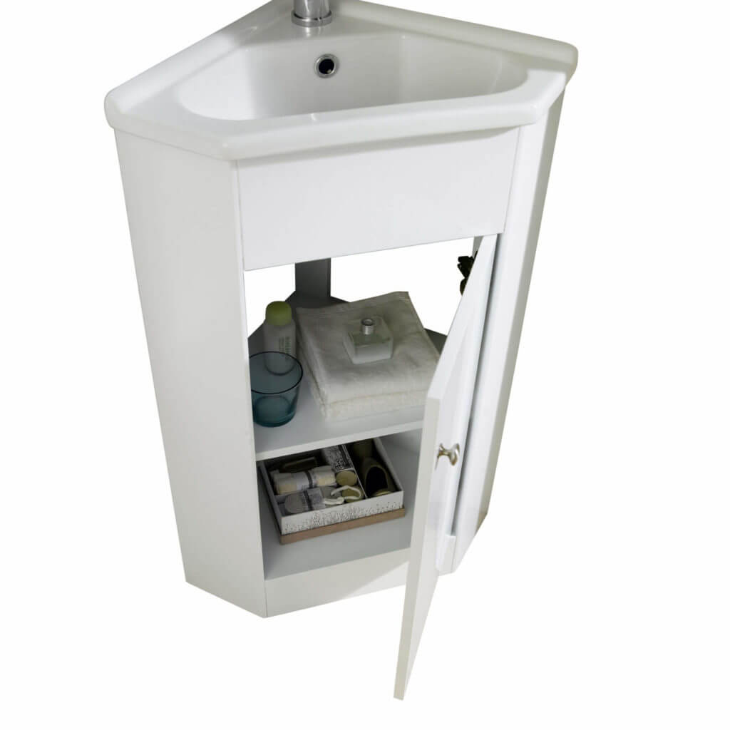 Englewood 22" Corner Bathroom Vanity in White
