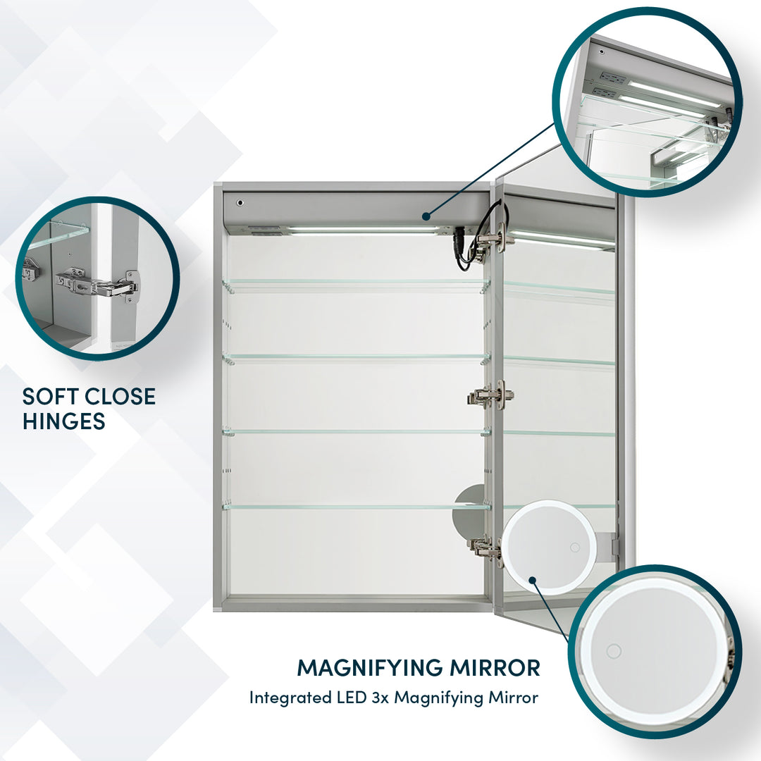 Edge Royale 20" x 32" Right Hinge LED Lighted Medicine Cabinet