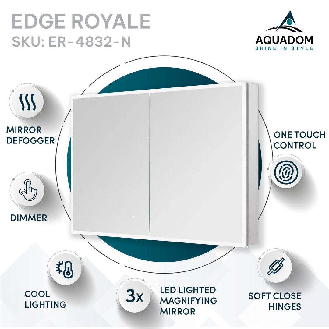 Edge Royale 48" x 32" LED Lighted Medicine Cabinet