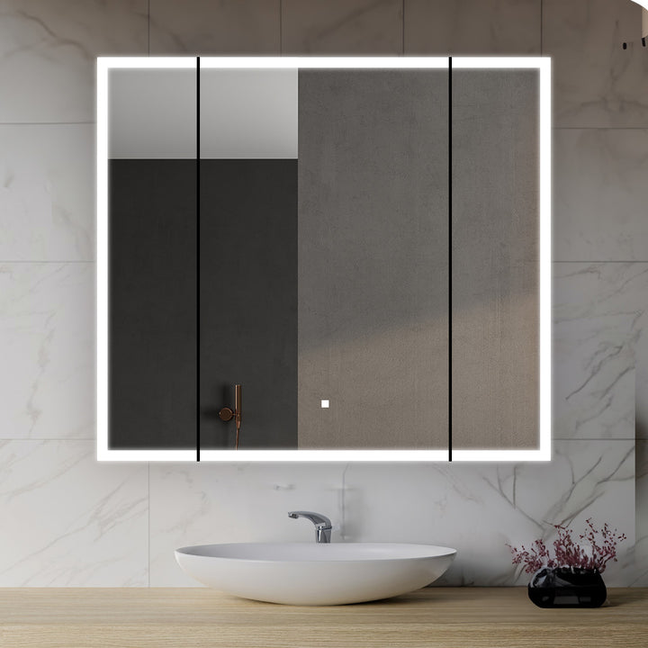 Edge Royale 36" x 32" LED Lighted Triple Door Medicine Cabinet