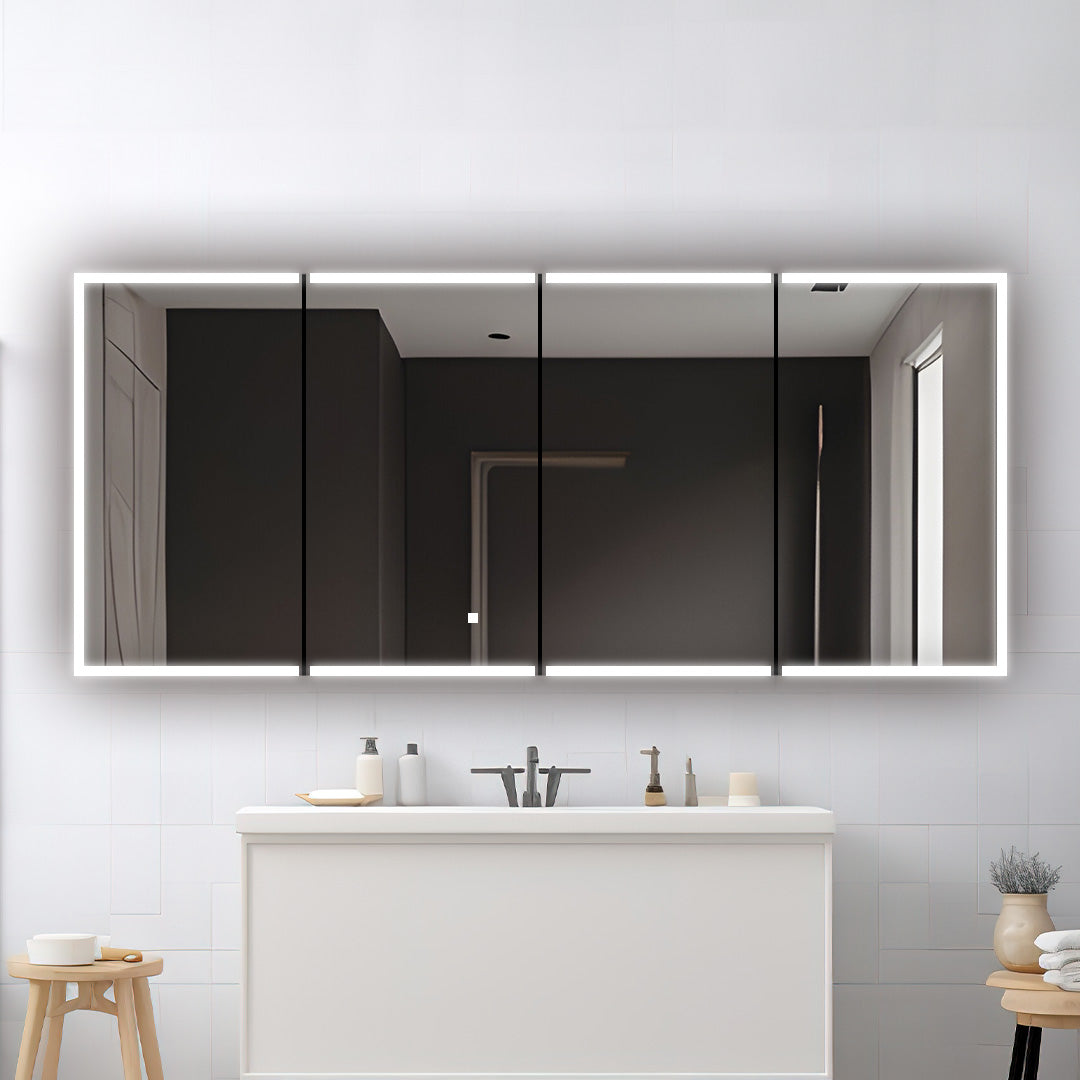 Edge Royale 72" x 32" LED Lighted Four Door Medicine Cabinet