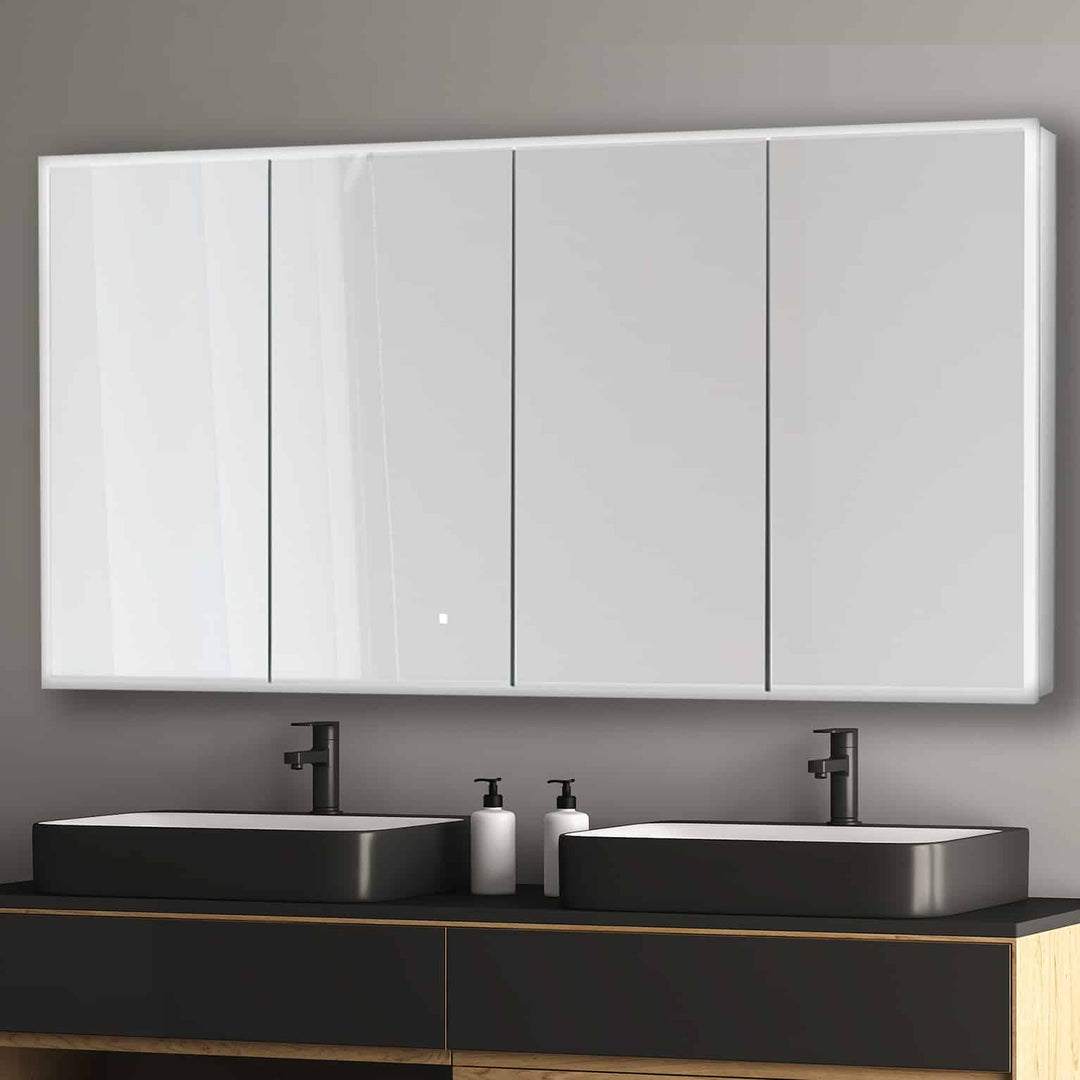 Edge Royale 72" x 32" LED Lighted Four Door Medicine Cabinet | ANVE Kitchen &amp; Bath
