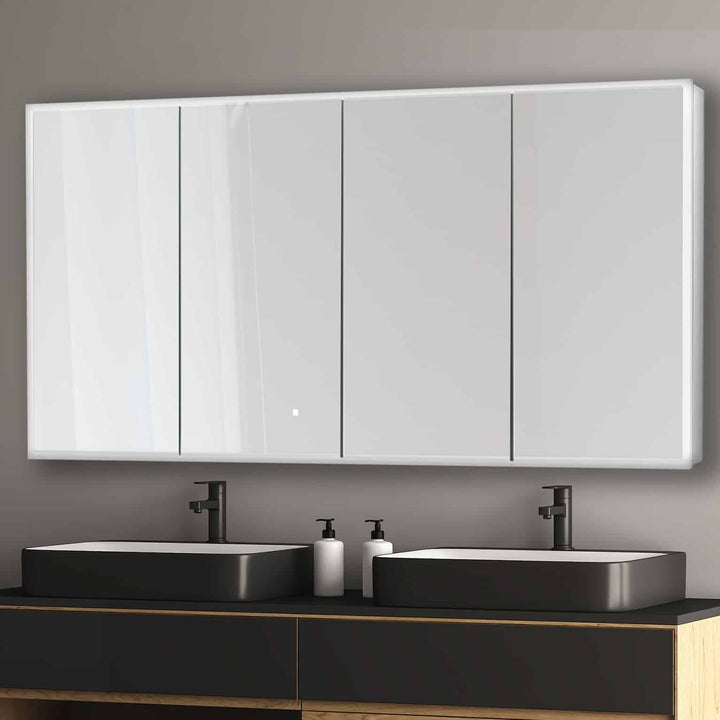 Edge Royale 72" x 32" LED Lighted Four Door Medicine Cabinet | ANVE Kitchen &amp; Bath