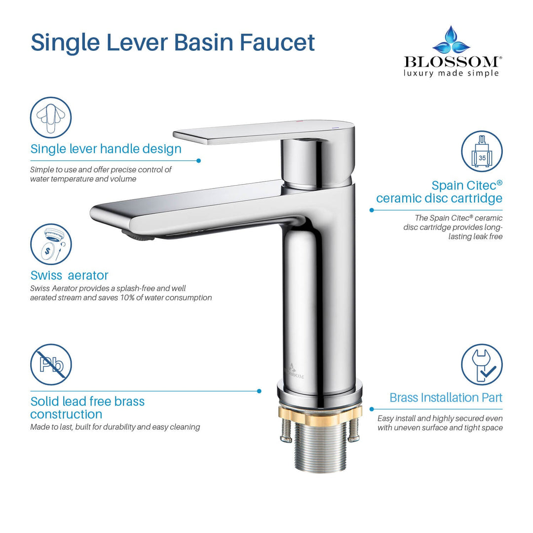 Single-Handle Single-Hole Bathroom Faucet in 102