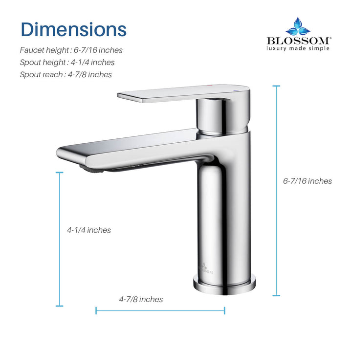 Single-Handle Single-Hole Bathroom Faucet in 102
