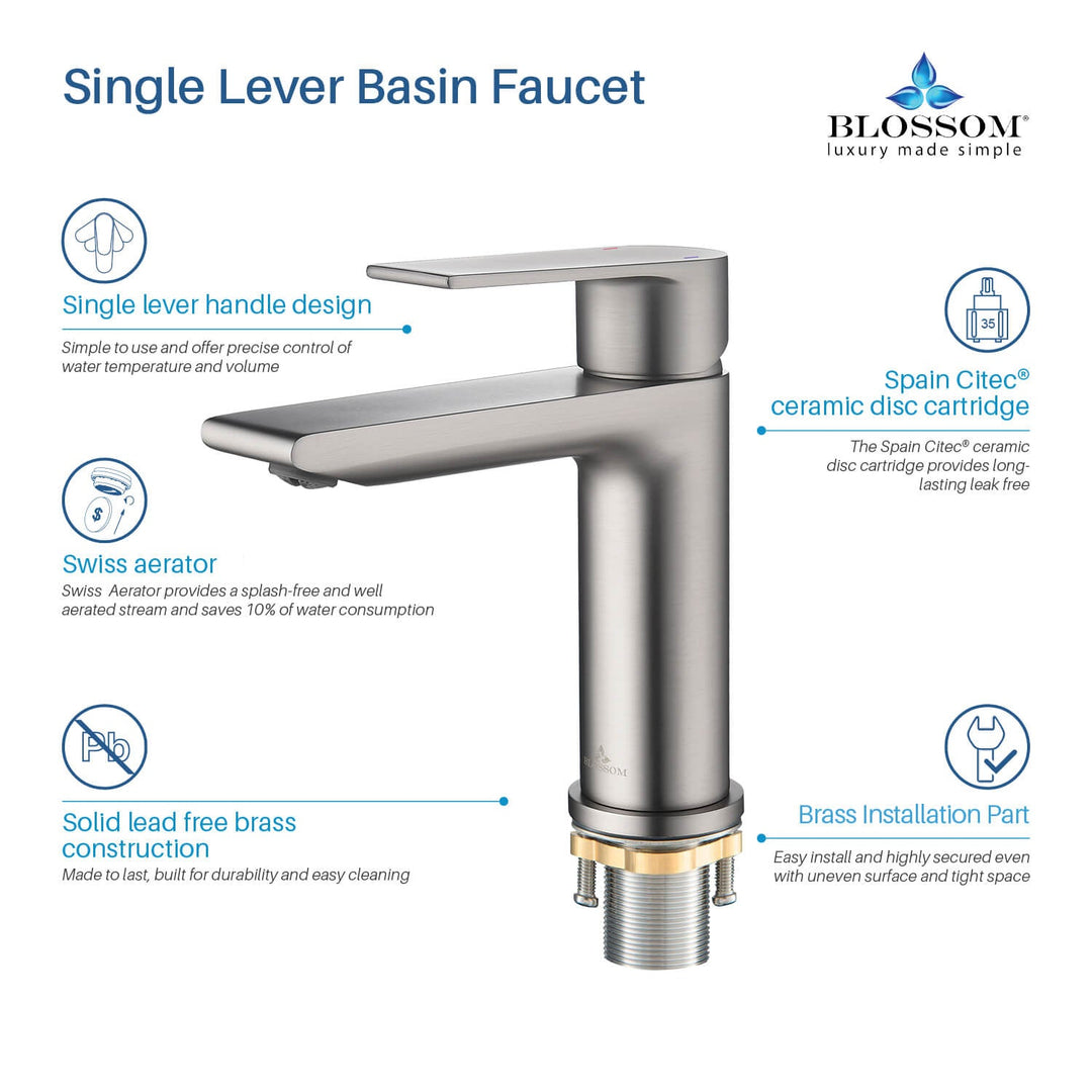 Single-Handle Single-Hole Bathroom Faucet in 102