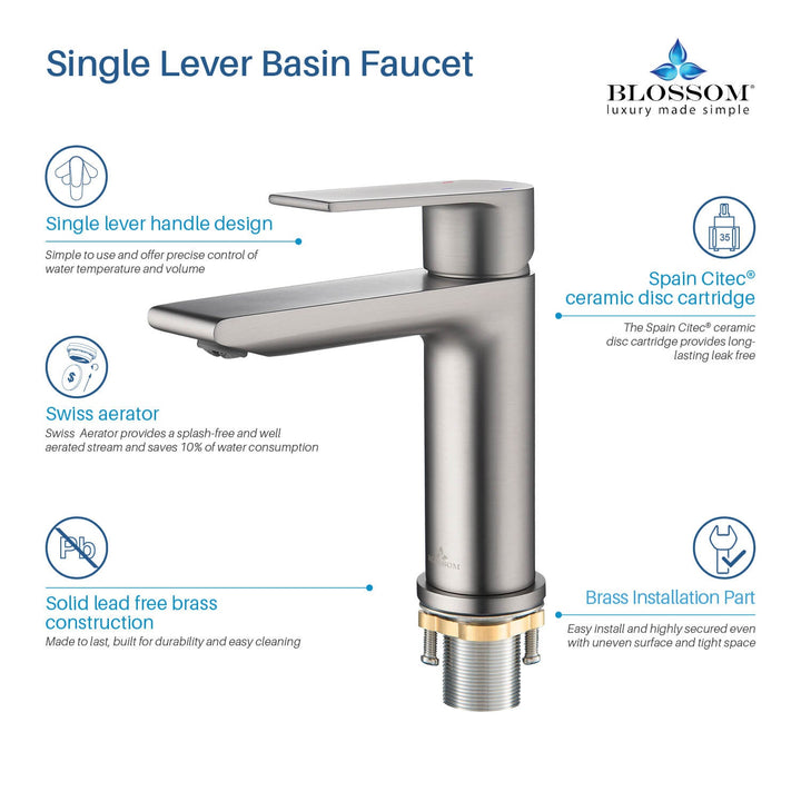 Single-Handle Single-Hole Bathroom Faucet in 102