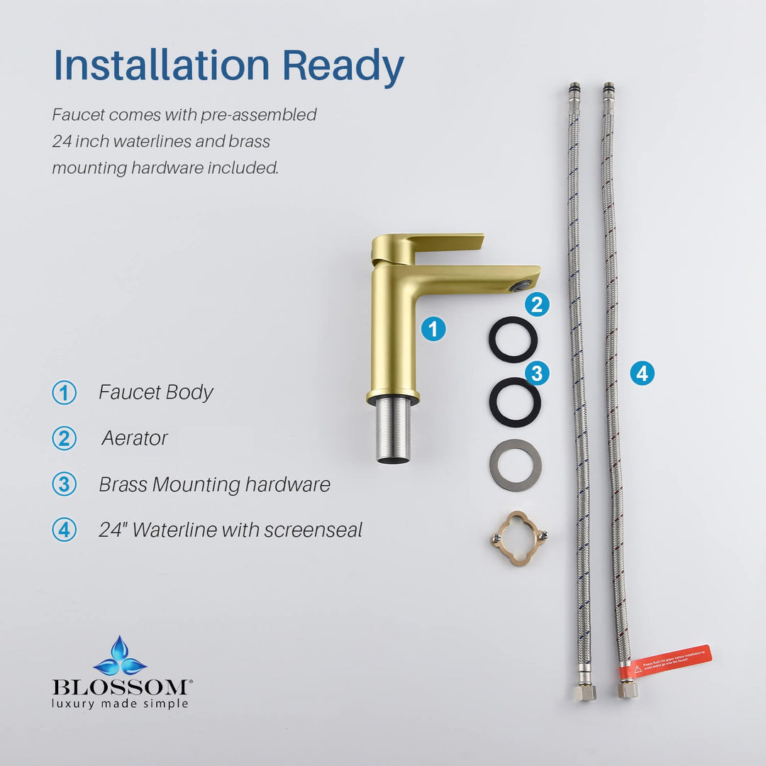 Single-Handle Single-Hole Bathroom Faucet in 102
