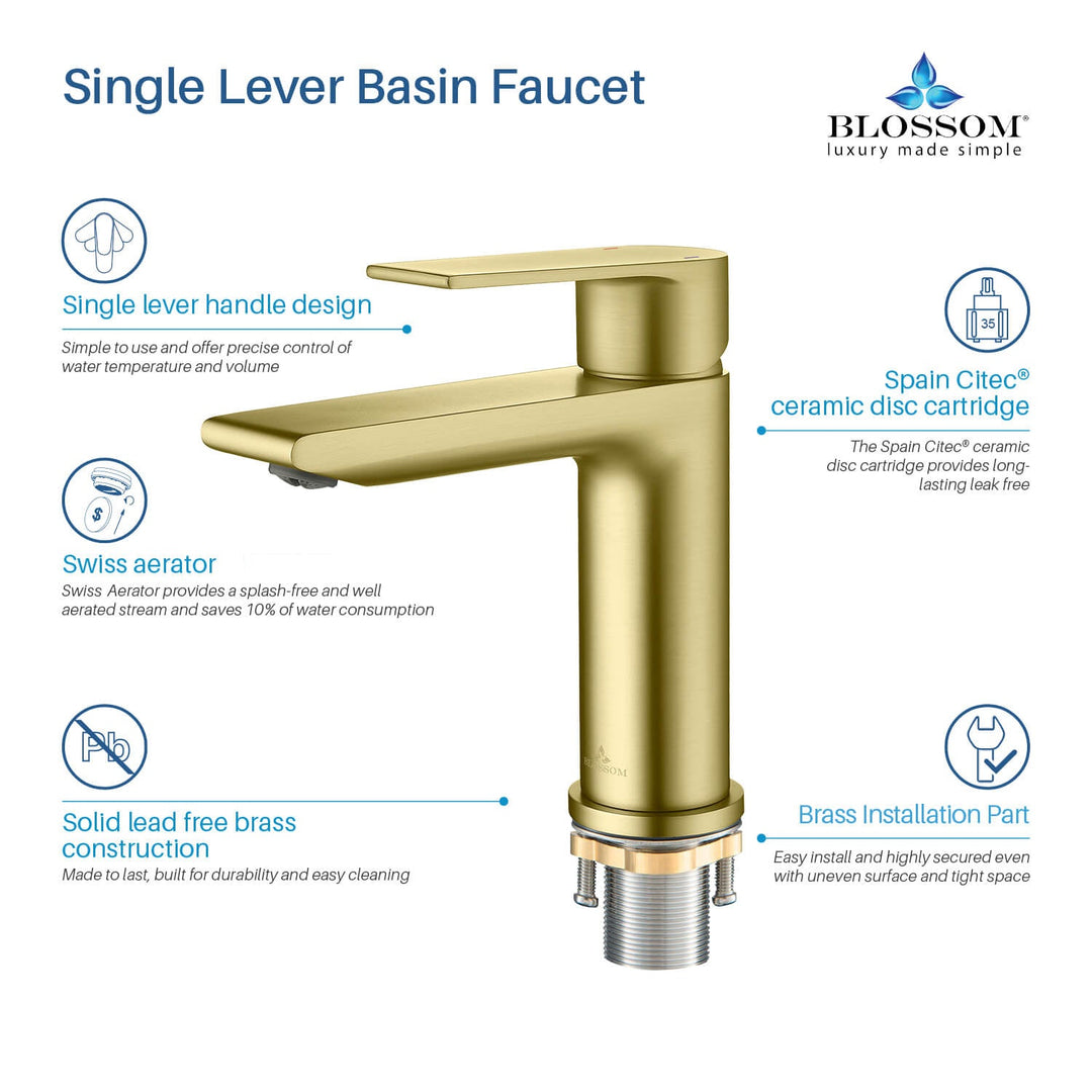 Single-Handle Single-Hole Bathroom Faucet in 102