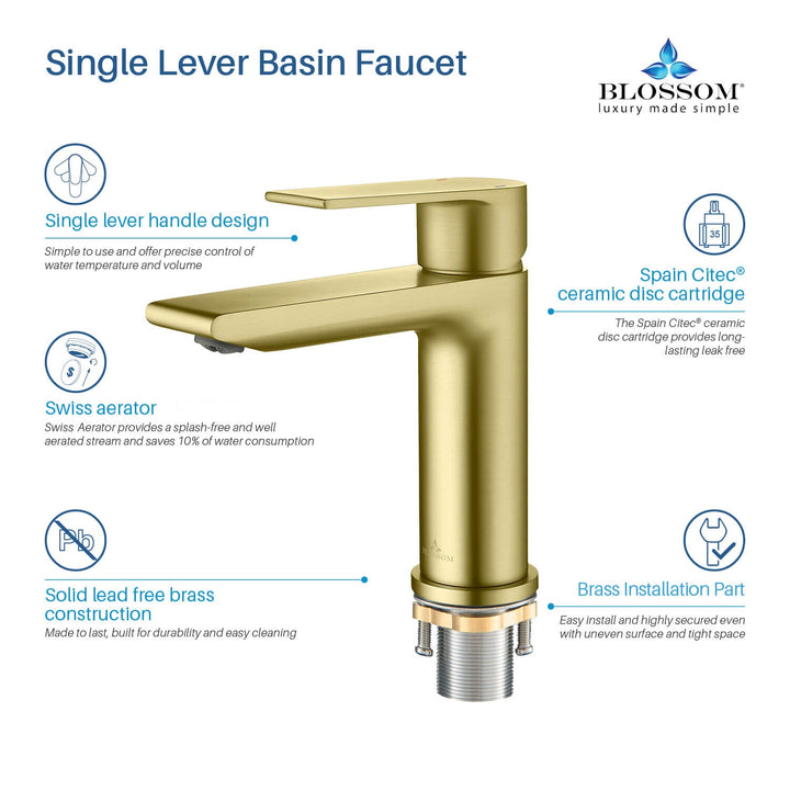 Single-Handle Single-Hole Bathroom Faucet in 102